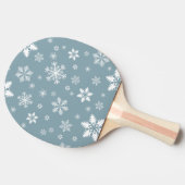 スノーフレーク・パターン、白い雪、雪、グレー 卓球ラケット (横)