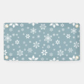 スノーフレーク・パターン、白い雪、雪、グレー 横断幕 (横)