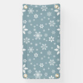 スノーフレーク・パターン、白い雪、雪、グレー 横断幕 (縦)