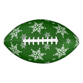 スノーフレーク・パターン、白い雪、雪、緑 アメリカンフットボール