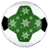 スノーフレーク・パターン、白い雪、雪、緑 サッカーボール (回転)
