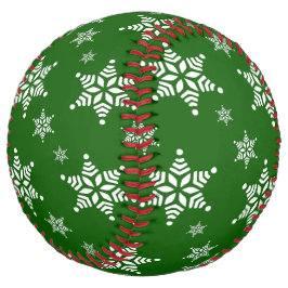 スノーフレーク・パターン、白い雪、雪、緑 ソフトボール