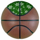 スノーフレーク・パターン、白い雪、雪、緑 バスケットボール (右)
