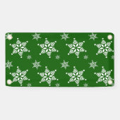 スノーフレーク・パターン、白い雪、雪、緑 横断幕 (横)
