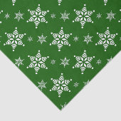 スノーフレーク・パターン、白い雪、雪、緑 薄葉紙 (詳細)