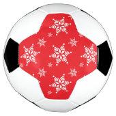 スノーフレーク・パターン、白い雪、雪、赤 サッカーボール (回転)