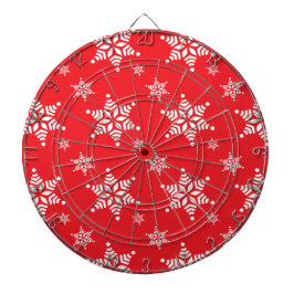 スノーフレーク・パターン、白い雪、雪、赤 ダーツボード