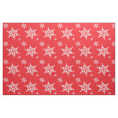 スノーフレーク・パターン、白い雪、雪、赤 ファブリック (ファットクウォーター)