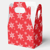 スノーフレーク・パターン、白い雪、雪、赤 フェイバーボックス (オープン)