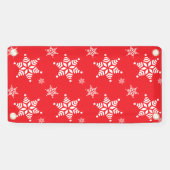 スノーフレーク・パターン、白い雪、雪、赤 横断幕 (横)