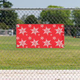 スノーフレーク・パターン、白い雪、雪、赤 横断幕