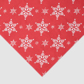 スノーフレーク・パターン、白い雪、雪、赤 薄葉紙 (詳細)