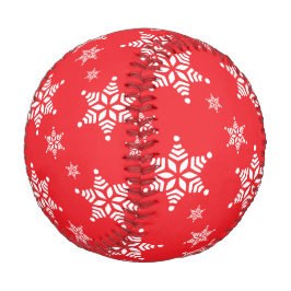 スノーフレーク・パターン、白い雪、雪、赤 野球ボール