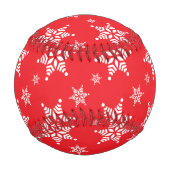 スノーフレーク・パターン、白い雪、雪、赤 野球ボール (正面)