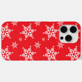 スノーフレーク・パターン、白い雪、雪、赤 Case-Mate iPhoneケース (裏面 (横))