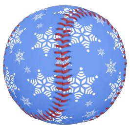 スノーフレーク・パターン、白い雪、雪、青 ソフトボール