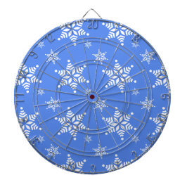 スノーフレーク・パターン、白い雪、雪、青 ダーツボード