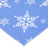 スノーフレーク・パターン、白い雪、雪、青 テーブルクロス (アングル)
