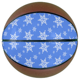 スノーフレーク・パターン、白い雪、雪、青 バスケットボール