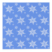 スノーフレーク・パターン、白い雪、雪、青 フォトキューブ (正面)