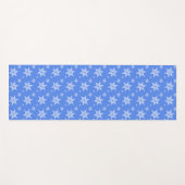 スノーフレーク・パターン、白い雪、雪、青 ヨガマット (正面(横))