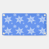 スノーフレーク・パターン、白い雪、雪、青 横断幕 (横)