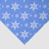 スノーフレーク・パターン、白い雪、雪、青 薄葉紙 (詳細)
