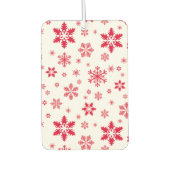 スノーフレーク・パターン、赤い雪、雪、白 カーエアーフレッシュナー (正面)