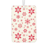 スノーフレーク・パターン、赤い雪、雪、白 カーエアーフレッシュナー (裏面)