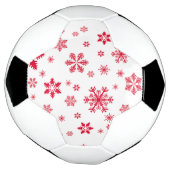 スノーフレーク・パターン、赤い雪、雪、白 サッカーボール (回転)