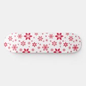 スノーフレーク・パターン、赤い雪、雪、白 スケートボード (横)