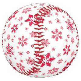 スノーフレーク・パターン、赤い雪、雪、白 ソフトボール