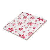 スノーフレーク・パターン、赤い雪、雪、白 タイル (側面)