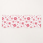 スノーフレーク・パターン、赤い雪、雪、白 ヨガマット (正面(横))