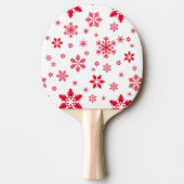 スノーフレーク・パターン、赤い雪、雪、白 卓球ラケット (正面)