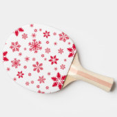 スノーフレーク・パターン、赤い雪、雪、白 卓球ラケット (横)