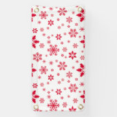 スノーフレーク・パターン、赤い雪、雪、白 横断幕 (縦)