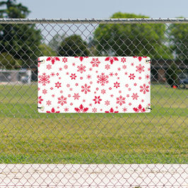 スノーフレーク・パターン、赤い雪、雪、白 横断幕