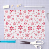 スノーフレーク・パターン、赤い雪、雪、白 薄葉紙 (クラフト)