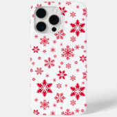 スノーフレーク・パターン、赤い雪、雪、白 Case-Mate iPhoneケース (裏面)