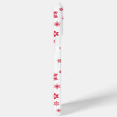 スノーフレーク・パターン、赤い雪、雪、白 Case-Mate iPhoneケース (裏面 / 右)