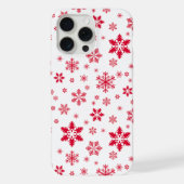 スノーフレーク・パターン、赤い雪、雪、白 iPhoneケース (裏面)