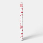 スノーフレーク・パターン、赤い雪、雪、白 SAMSUNG GALAXYケース (左側面)