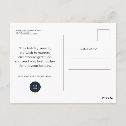 スノーフレーク・ビジネスシーズンのご挨拶 ポストカード (裏面)