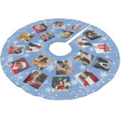 スノーフレーク・ファミリー・フォト・コラージュ・クリスマス ブラッシュドポリエステルツリースカート (アングル)