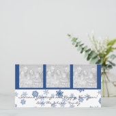 スノーフレーク ファミリー ホリデー フォト カード (スタンド正面)