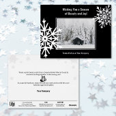 スノーフレーク・フォイル・アクセント・ビジネス・ホリデー・カード 箔シーズンポストカード