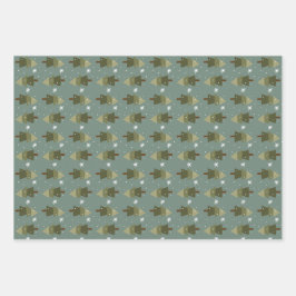 スノーフレーク・フォレストラッピング紙セット3枚 ラッピングペーパーシート