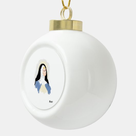 スノーフレーク・フレームオーナメント：ローマのセントベアトリス セラミックボールオーナメント (右)