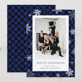 スノーフレーク・プレイド・ブルー・フォト・ビジ企業のネス シーズンカード (正面/裏面)